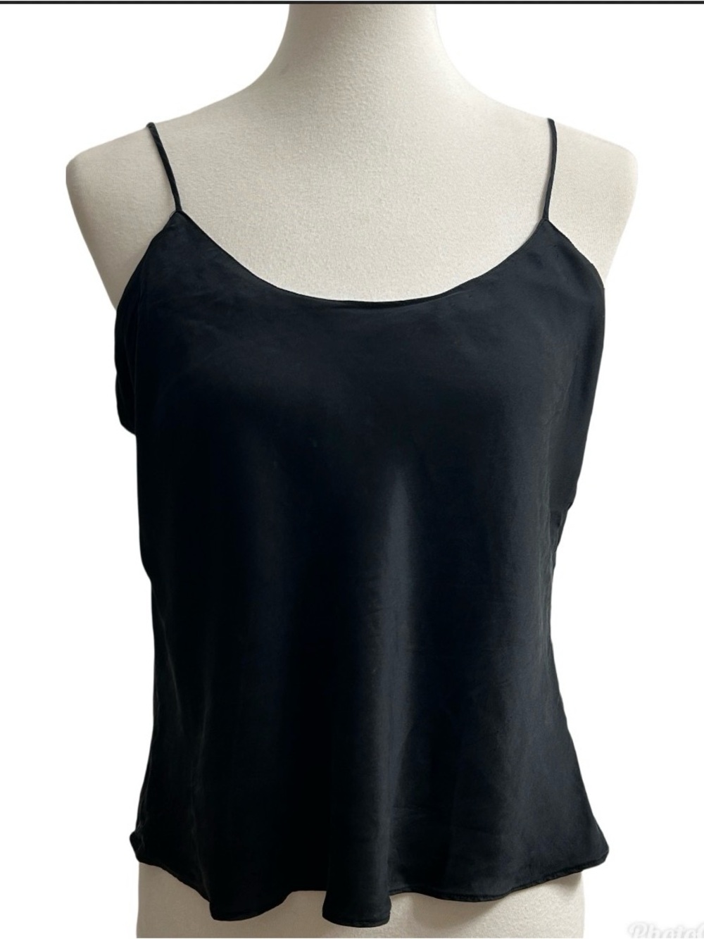 Silk Black Cropped Cami Tank Top L